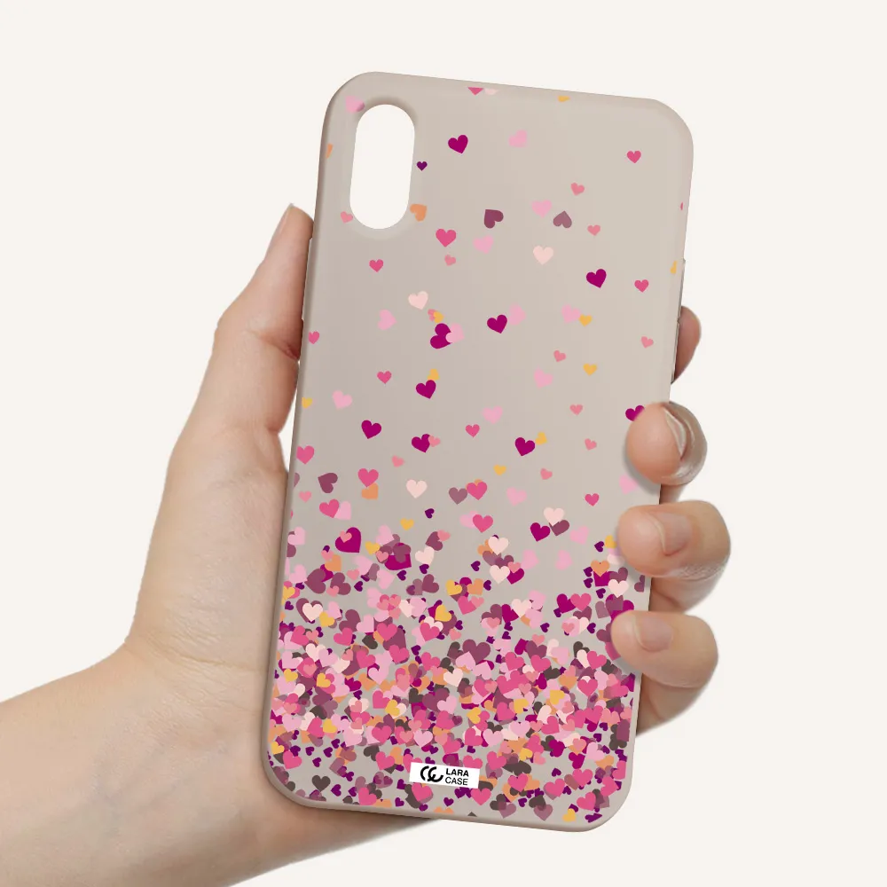 Flying Hearts Apple iPhone XS Silicone Stone Case
