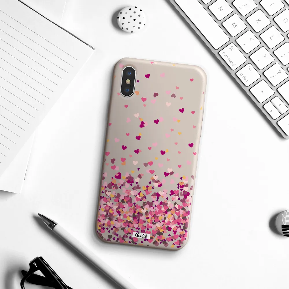 Flying Hearts Apple iPhone XS Silicone Stone Case