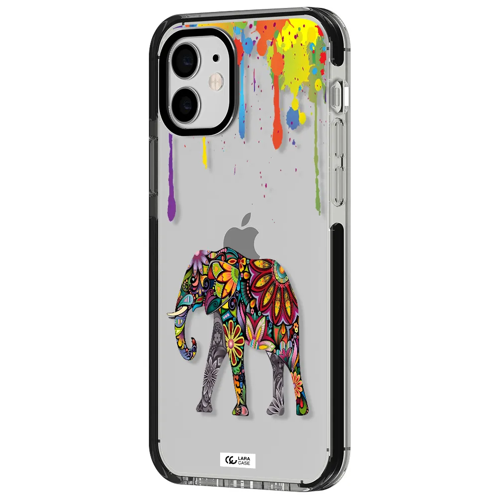 Mandala Elephant Apple iPhone 11 impact black border Case