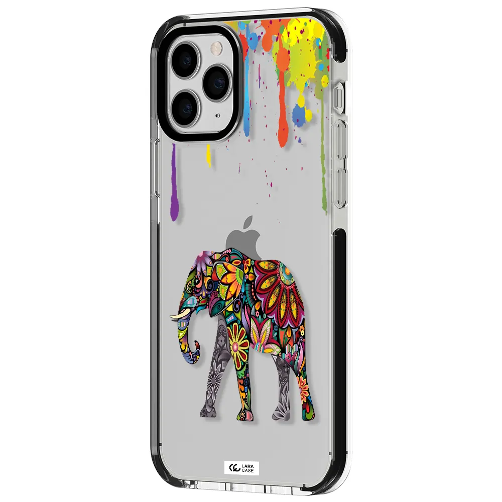 Mandala Elephant Apple iPhone 11 pro max impact black border Case