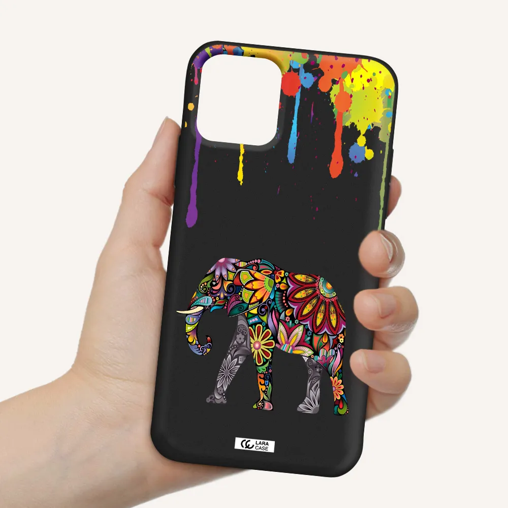 Mandala Elephant Apple iPhone 11 pro max Silicone black Case