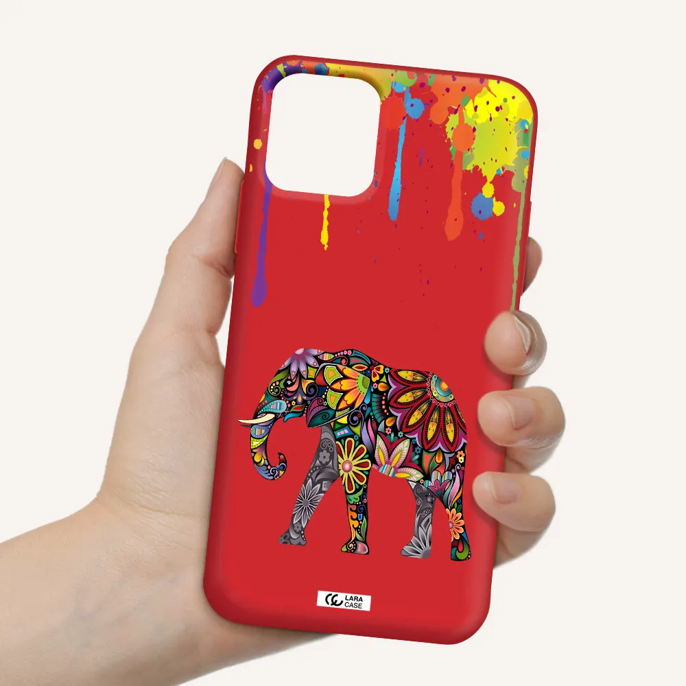 Mandala Elephant Apple iPhone 11 pro max Silicone Imperial Red Case
