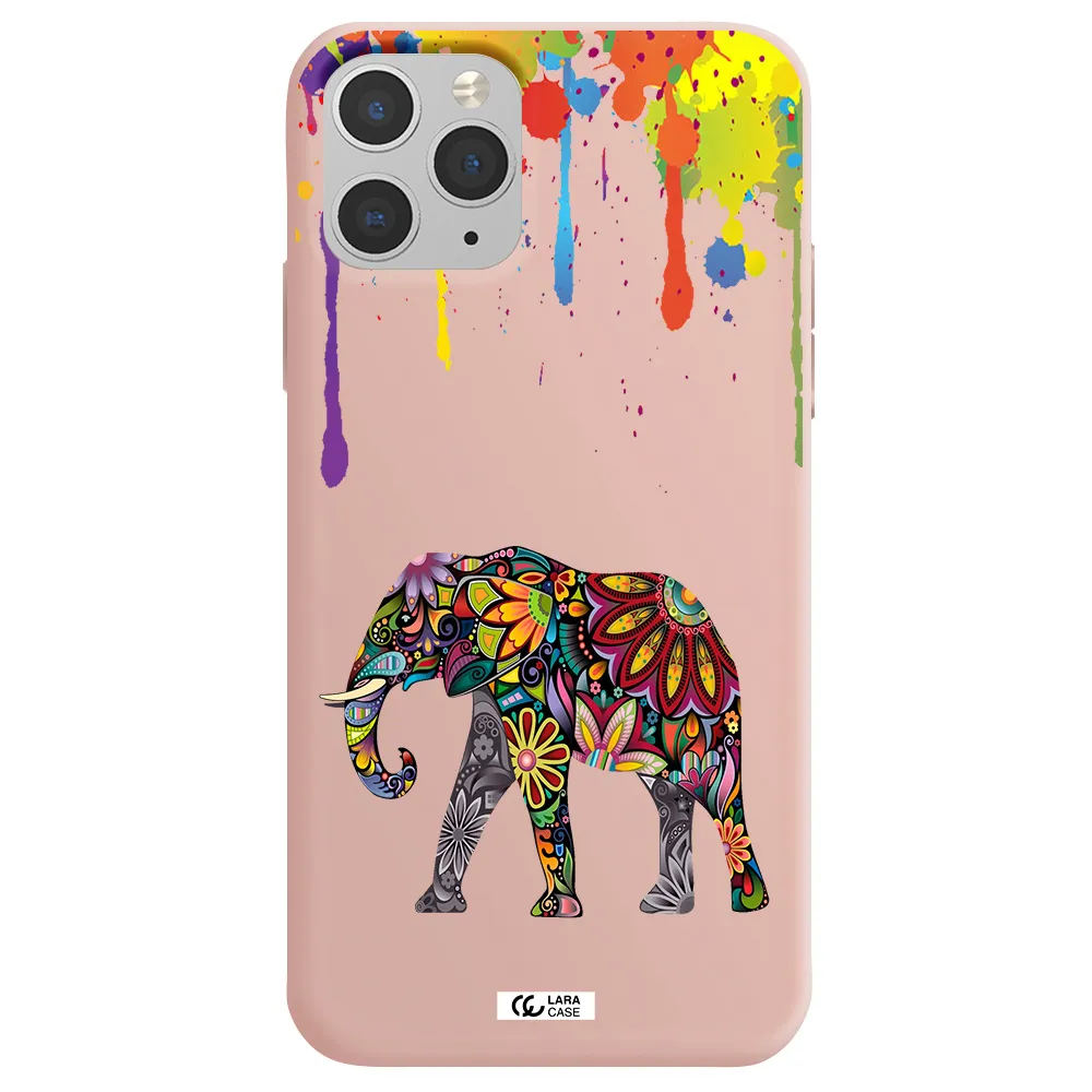 Mandala Elephant Apple iPhone 11 pro max Silicone pastel pink Case