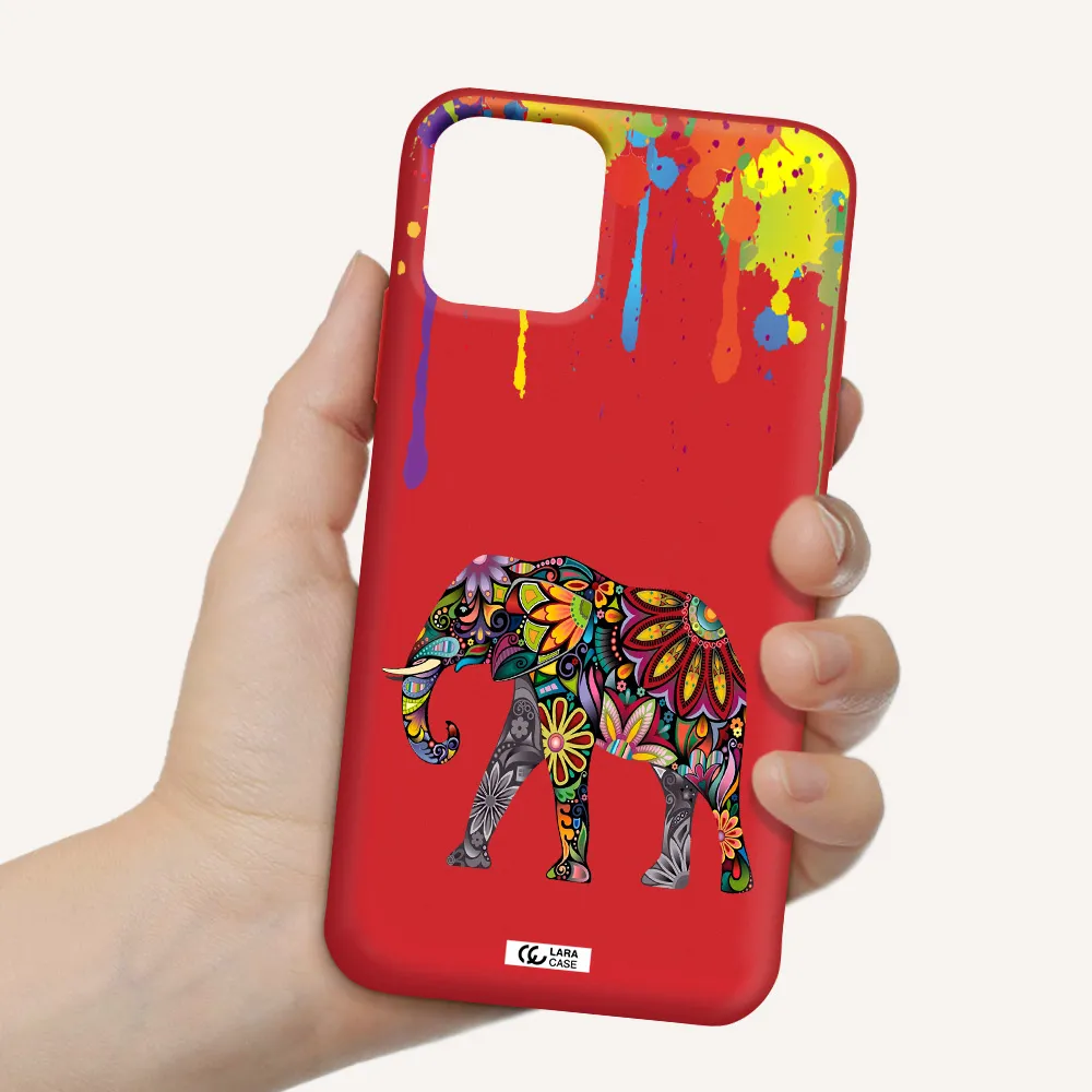 Mandala Elephant Apple iPhone 11 pro Silicone Imperial Red Case