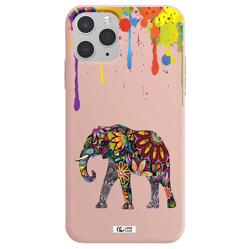 Mandala Elephant Apple iPhone 11 pro Silicone pastel pink Case