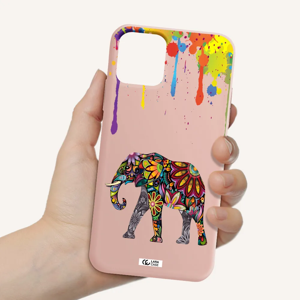 Mandala Elephant Apple iPhone 11 pro Silicone pastel pink Case