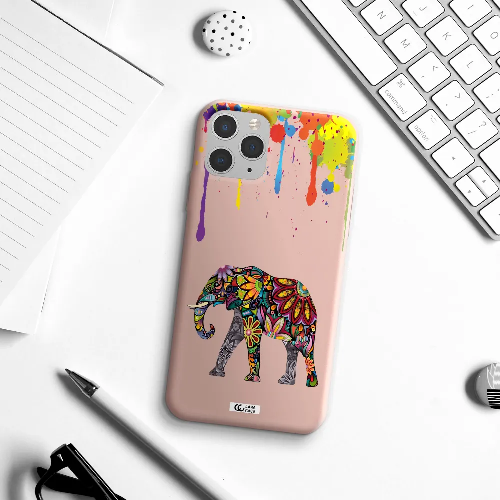 Mandala Elephant Apple iPhone 11 pro Silicone pastel pink Case