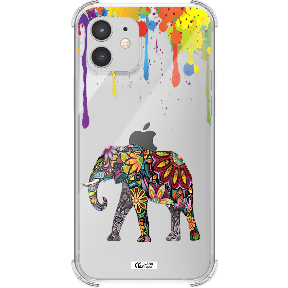 Mandala Elephant Apple iPhone 12 mini Clear PC Case