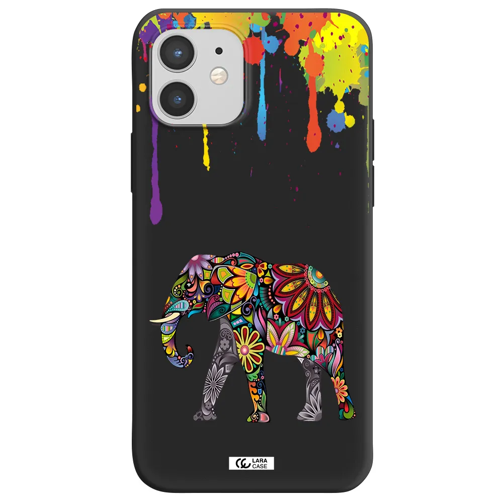 Mandala Elephant Apple iPhone 12 mini Silicone black Case