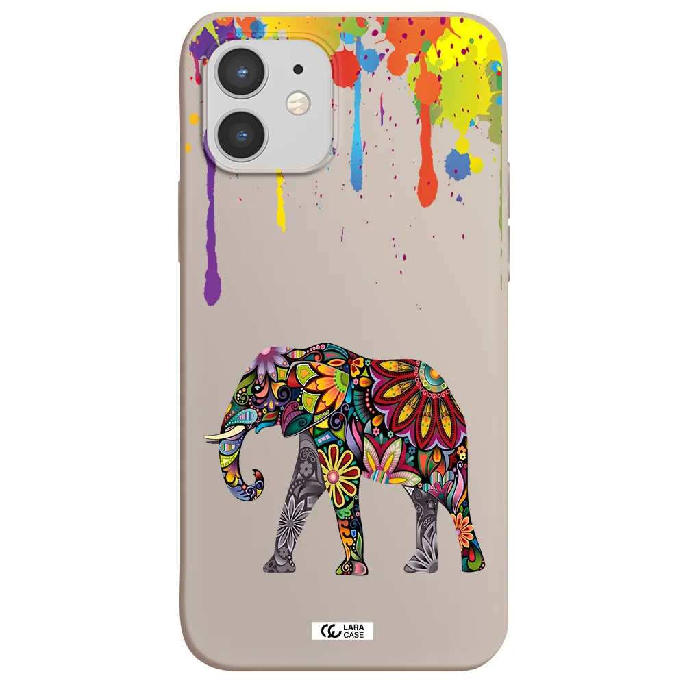 Mandala Elephant Apple iPhone 12 mini Silicone Stone Case