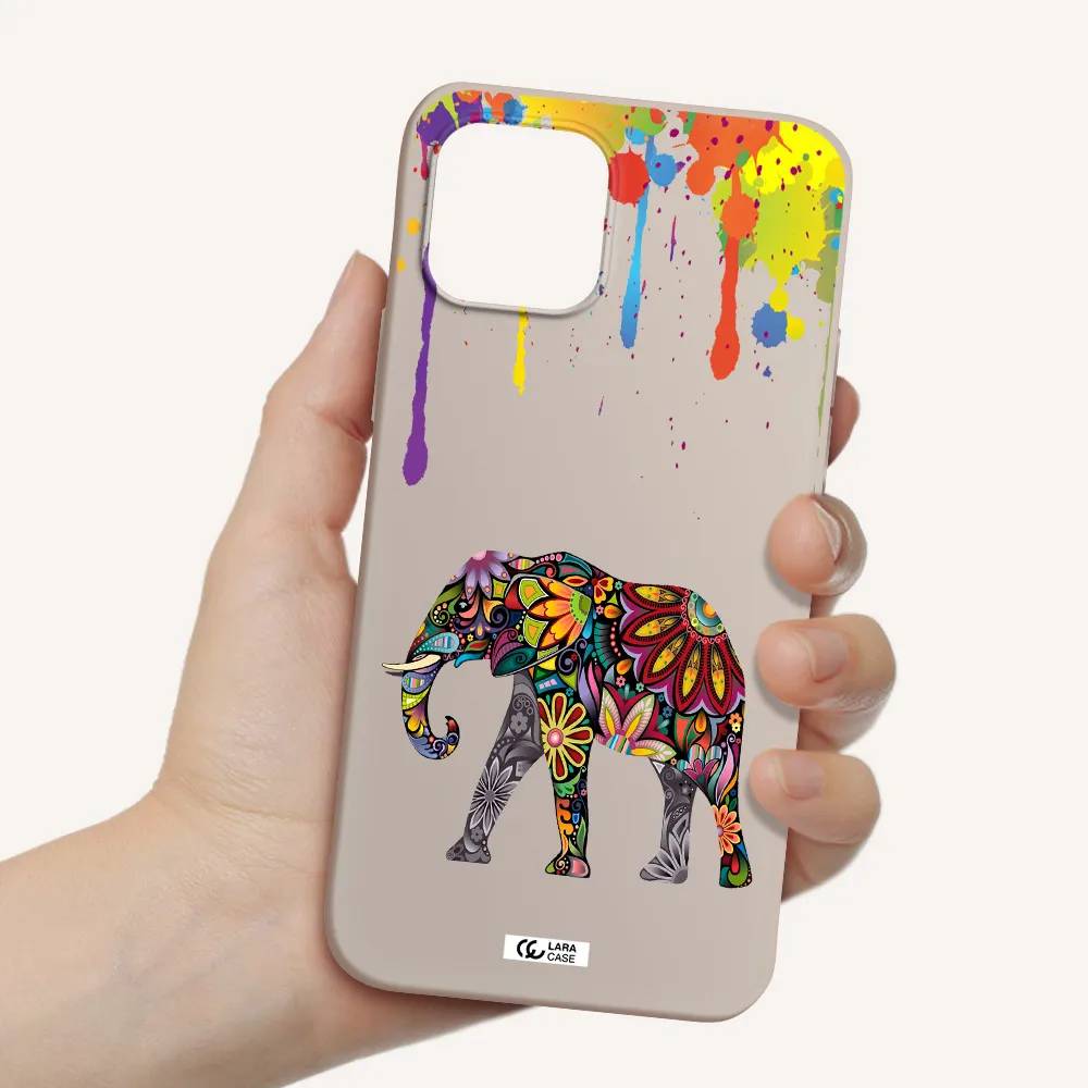 Mandala Elephant Apple iPhone 12 mini Silicone Stone Case