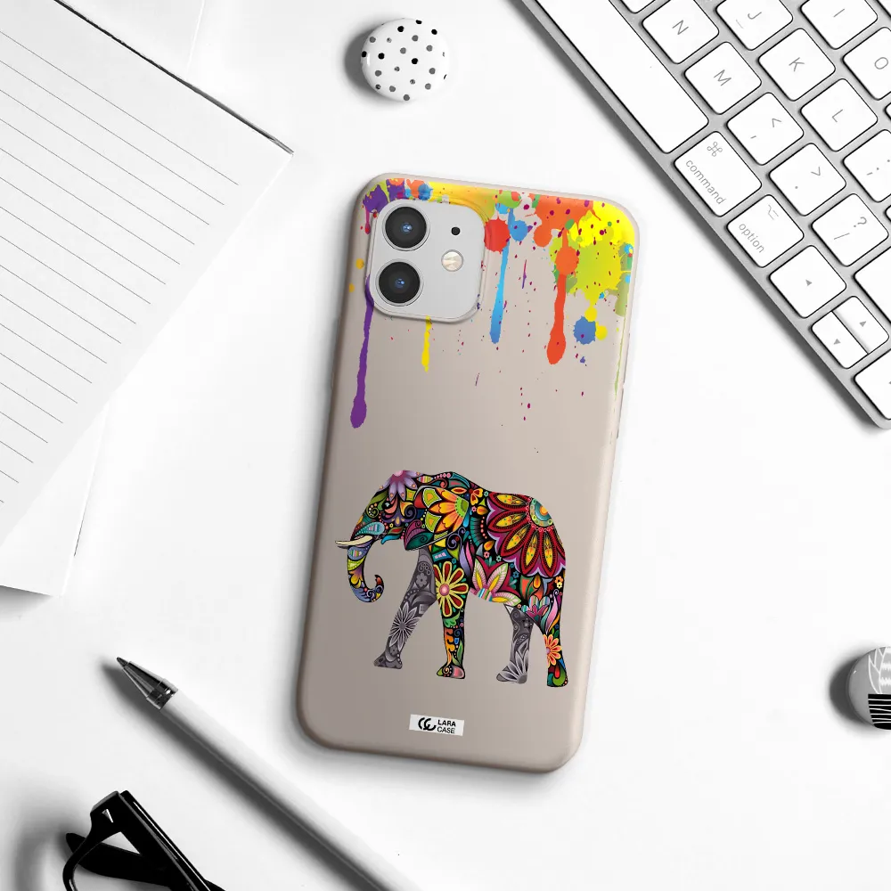 Mandala Elephant Apple iPhone 12 mini Silicone Stone Case