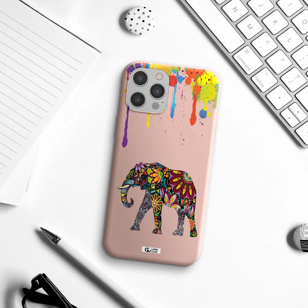 Mandala Elephant Apple iPhone 12 pro max Silicone pastel pink Case