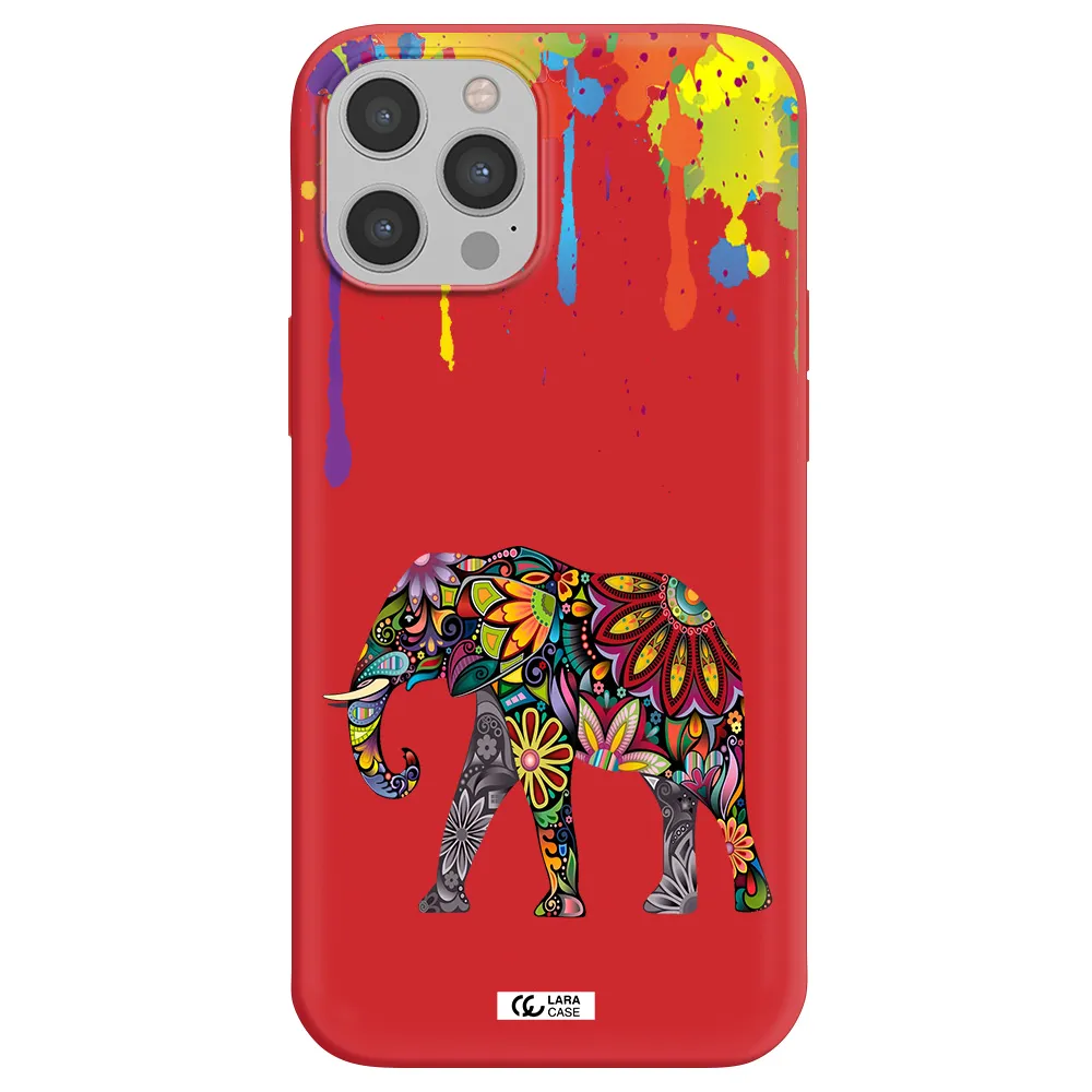 Mandala Elephant Apple iPhone 12 pro Silicone Imperial Red Case