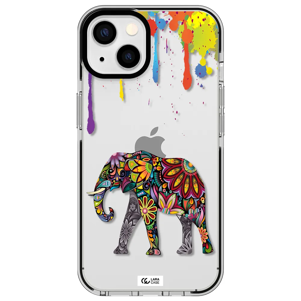 Mandala Elephant Apple iPhone 13 impact black border Case