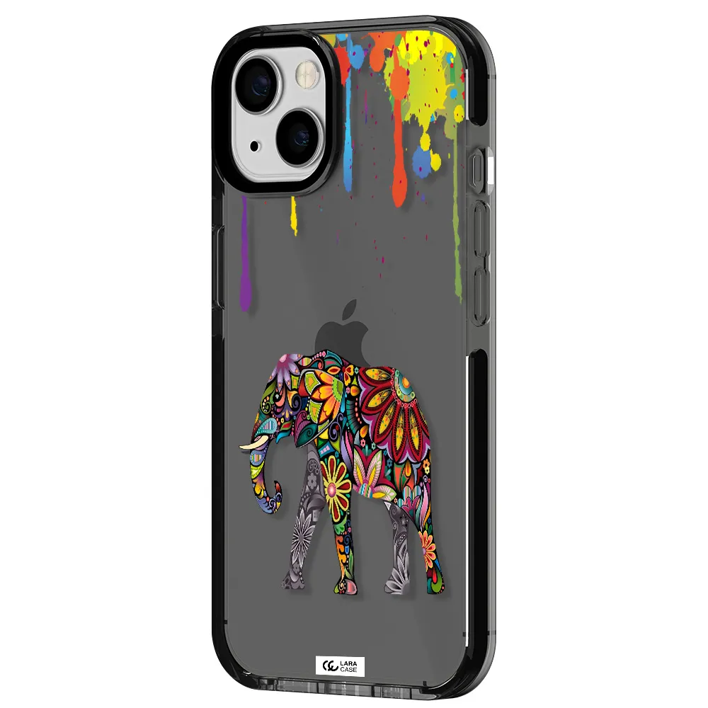Mandala Elephant Apple iPhone 13 impact Smoke Black Case