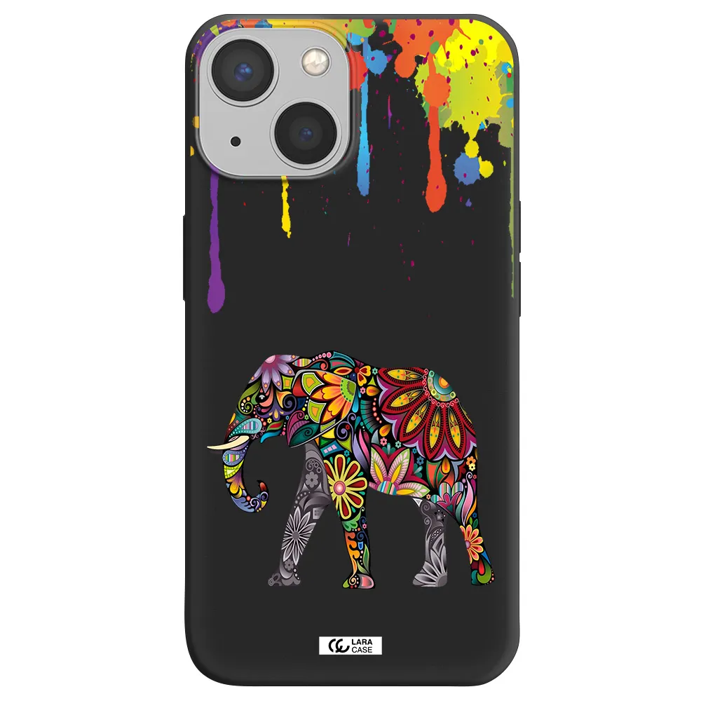 Mandala Elephant Apple iPhone 13 mini Silicone black Case