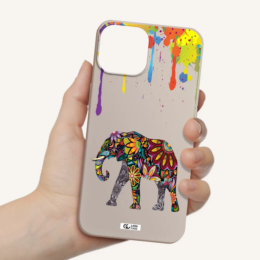 Mandala Elephant Apple iPhone 13 mini Silicone Stone Case