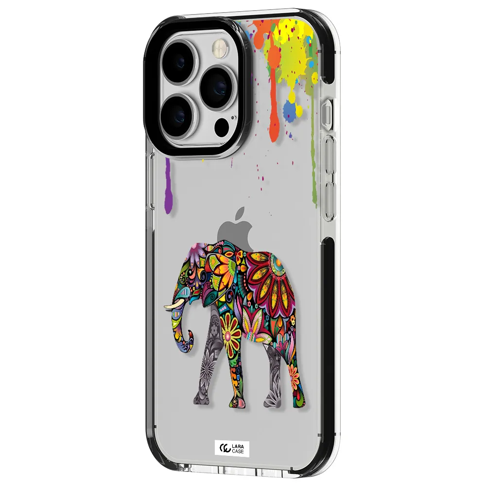 Mandala Elephant Apple iPhone 13 Pro impact black border Case