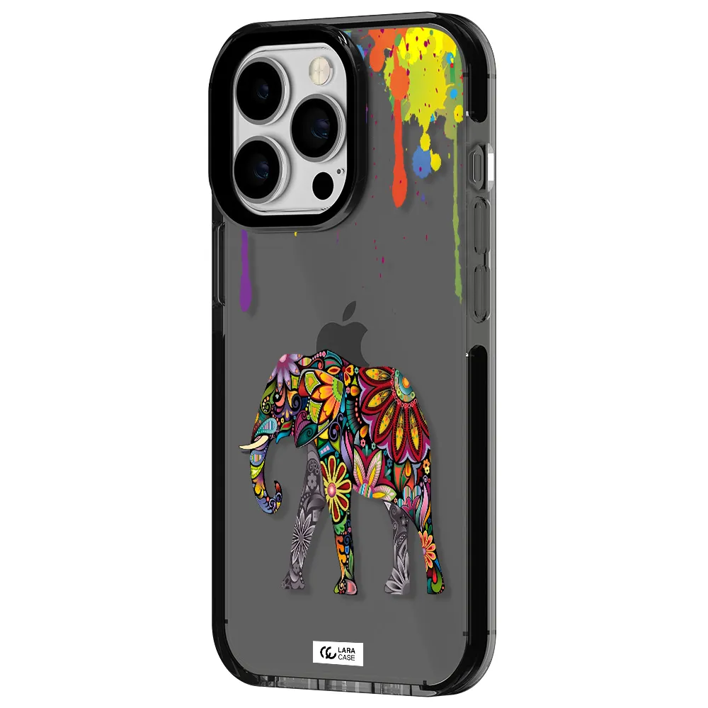 Mandala Elephant Apple iPhone 13 Pro impact Smoke Black Case