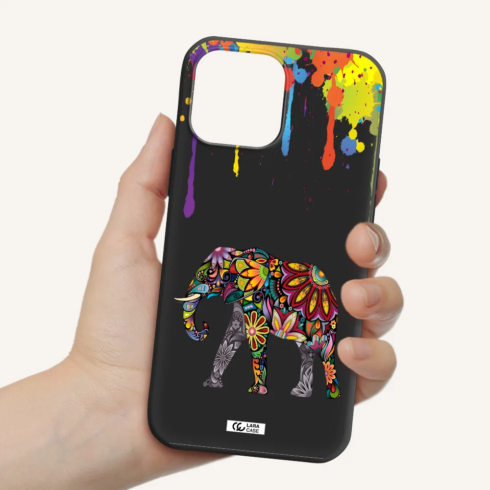 Mandala Elephant Apple iPhone 13 Pro Silicone black Case