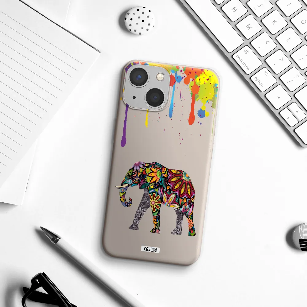 Mandala Elephant Apple iPhone 13 Silicone Stone Case