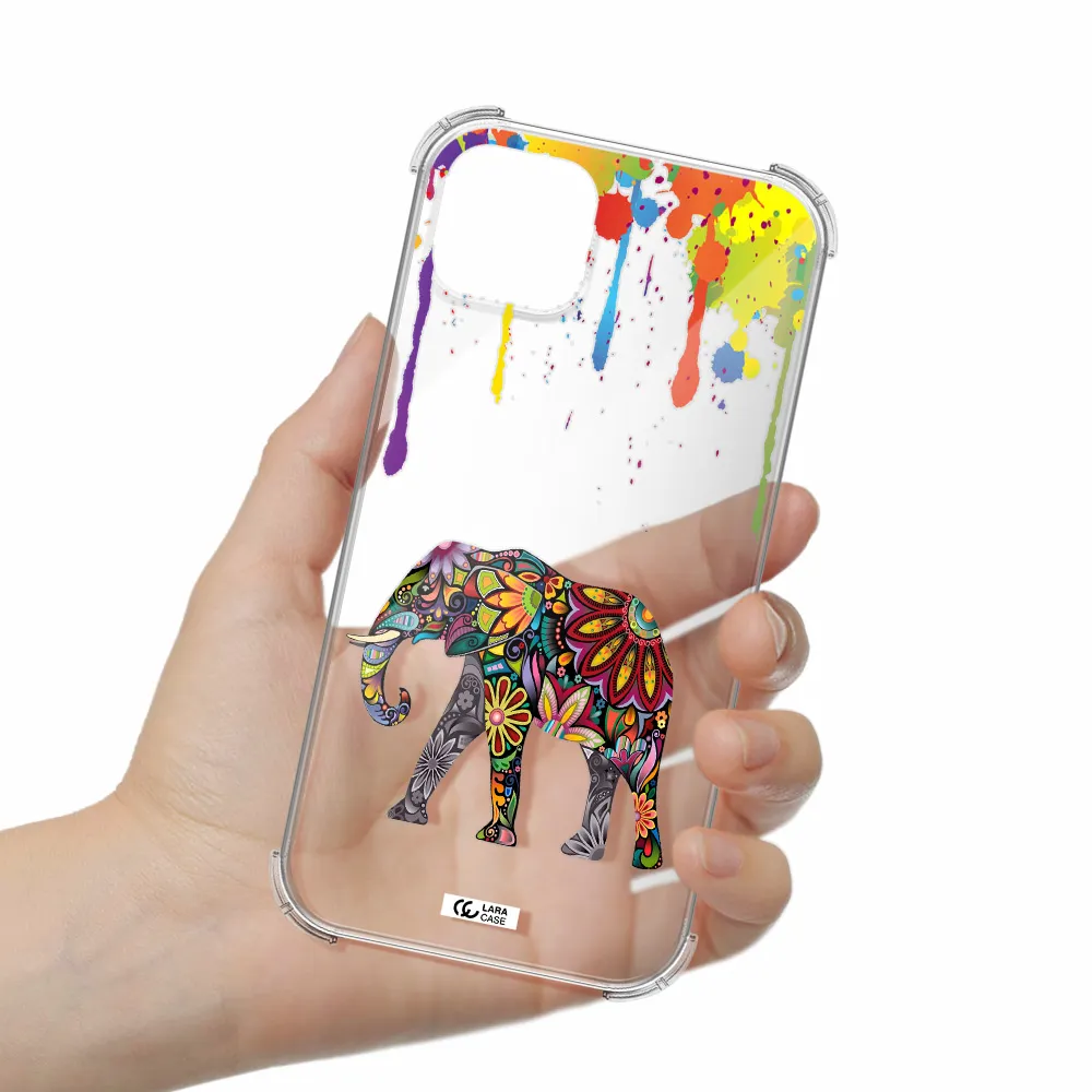 Mandala Elephant Apple iPhone 14 Clear PC Case
