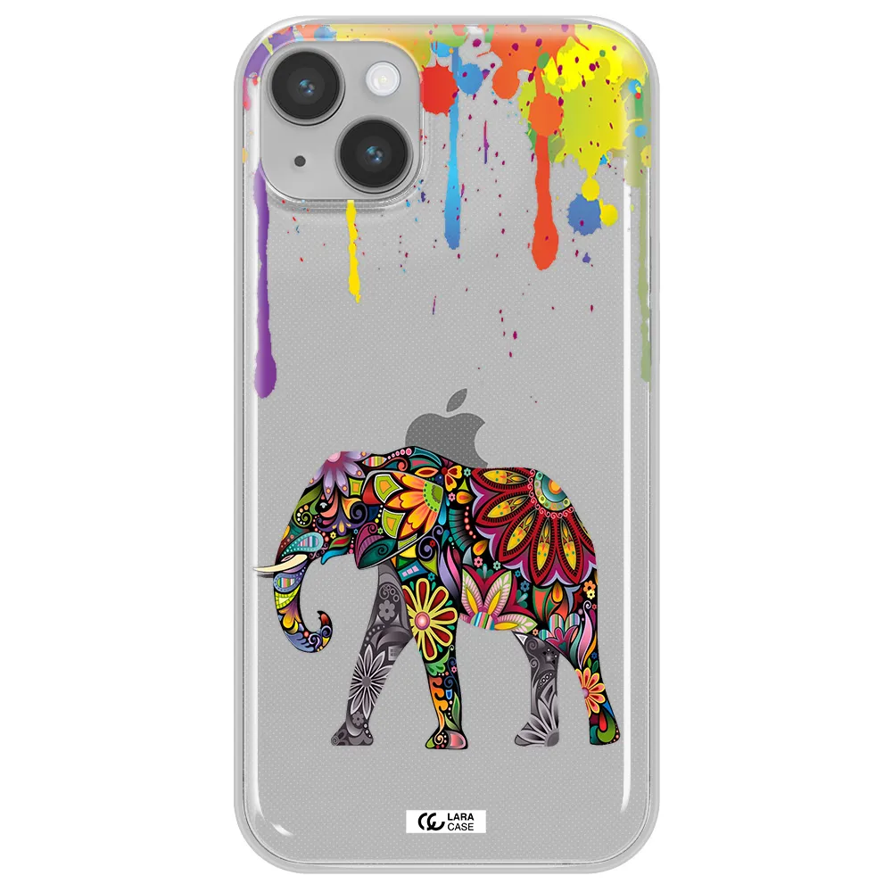 Mandala Elephant Apple iPhone 14 Clear TPU Case