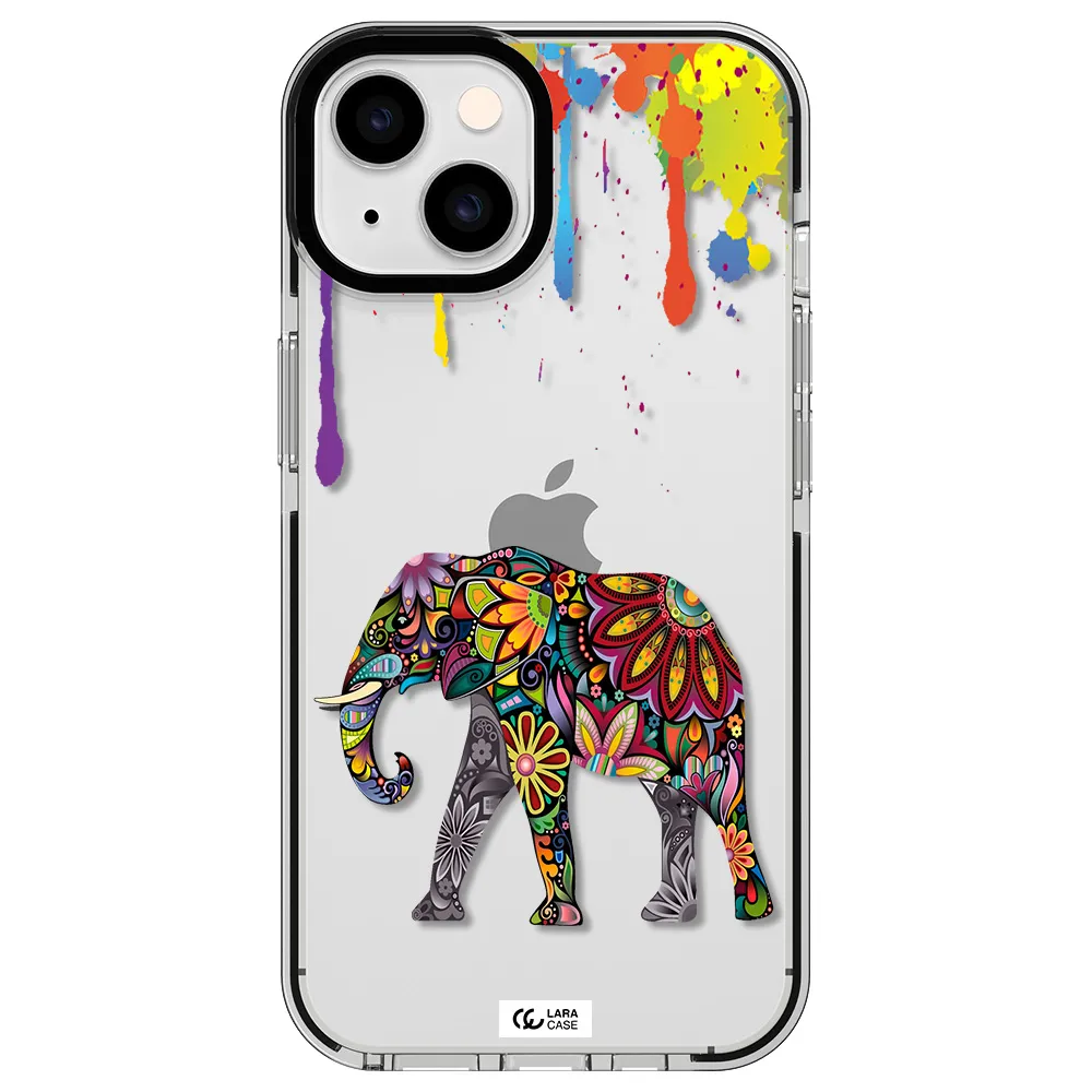 Mandala Elephant Apple iPhone 14 impact black border Case