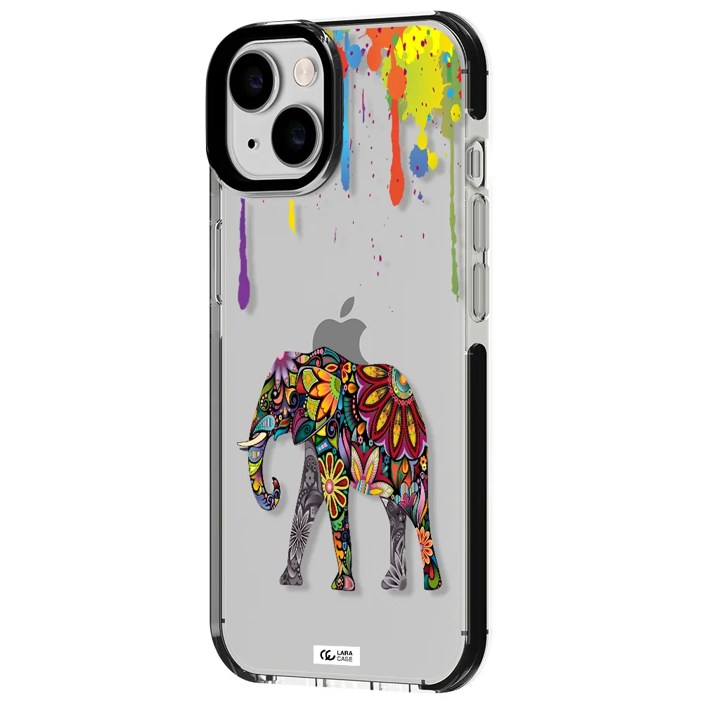 Mandala Elephant Apple iPhone 14 impact black border Case