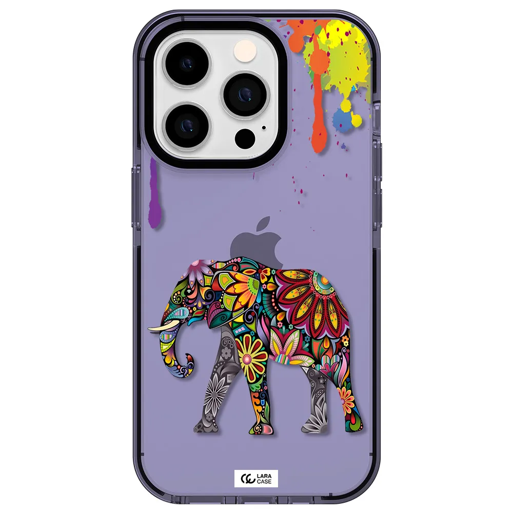 Mandala Elephant Apple iPhone 14 pro impact Lilac Case