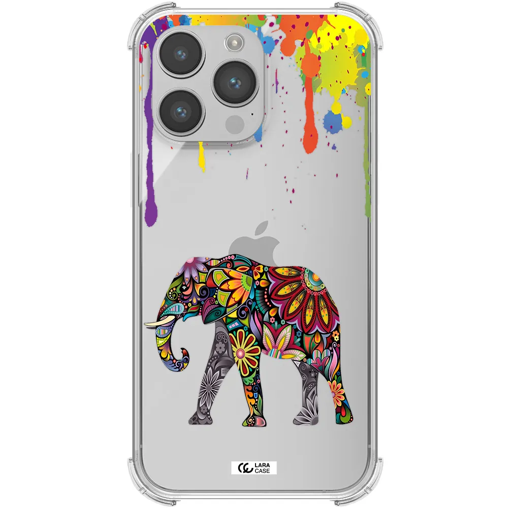 Mandala Elephant Apple iPhone 14 pro max Clear PC Case