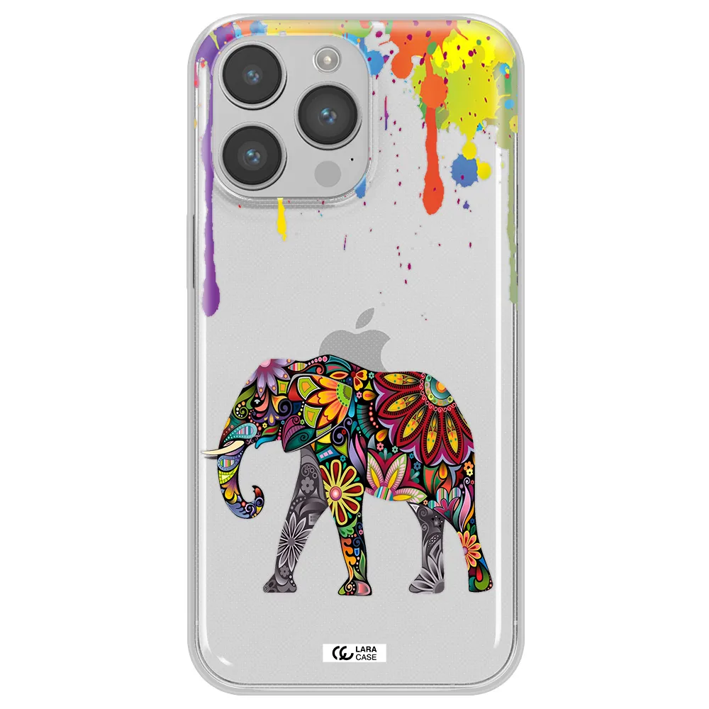 Mandala Elephant Apple iPhone 14 pro max Clear TPU Case