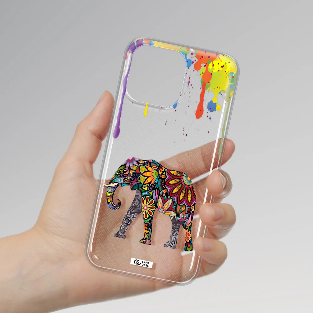 Mandala Elephant Apple iPhone 14 pro max Clear TPU Case