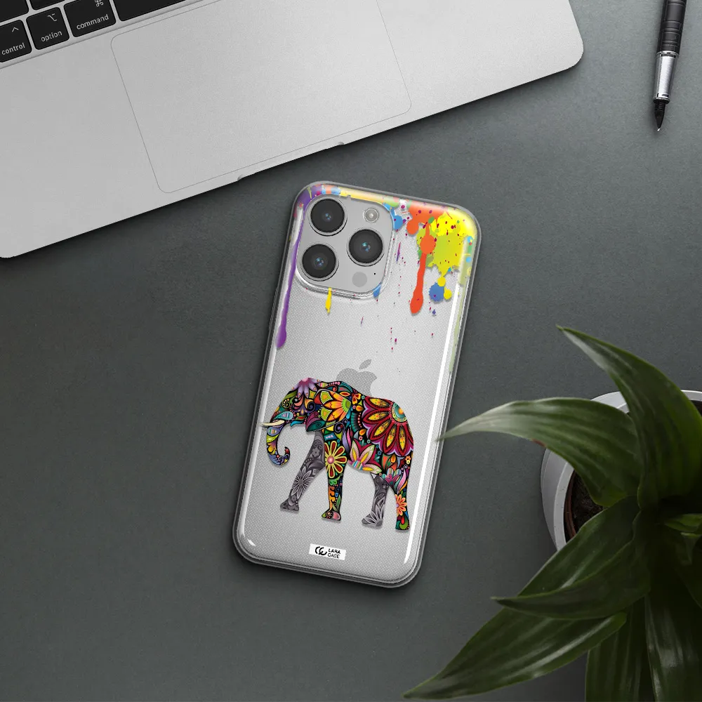 Mandala Elephant Apple iPhone 14 pro max Clear TPU Case