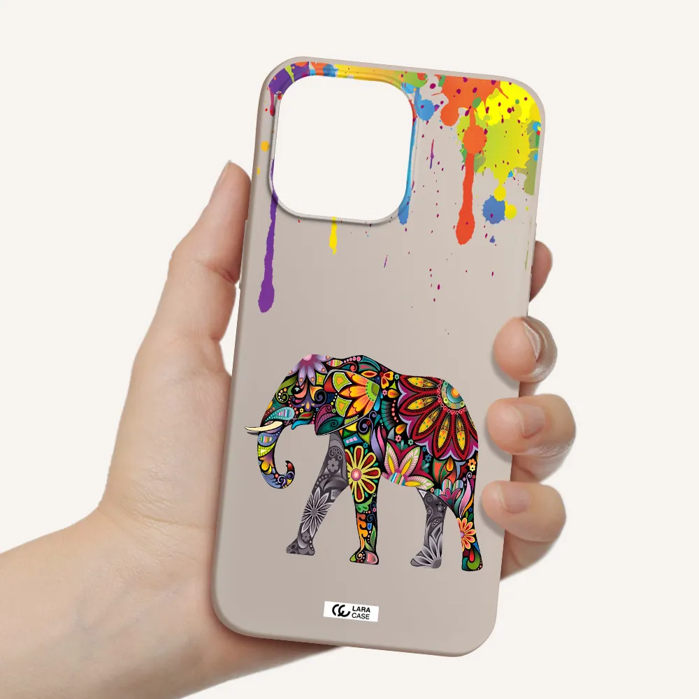 Mandala Elephant Apple iPhone 14 pro max Silicone Stone Case