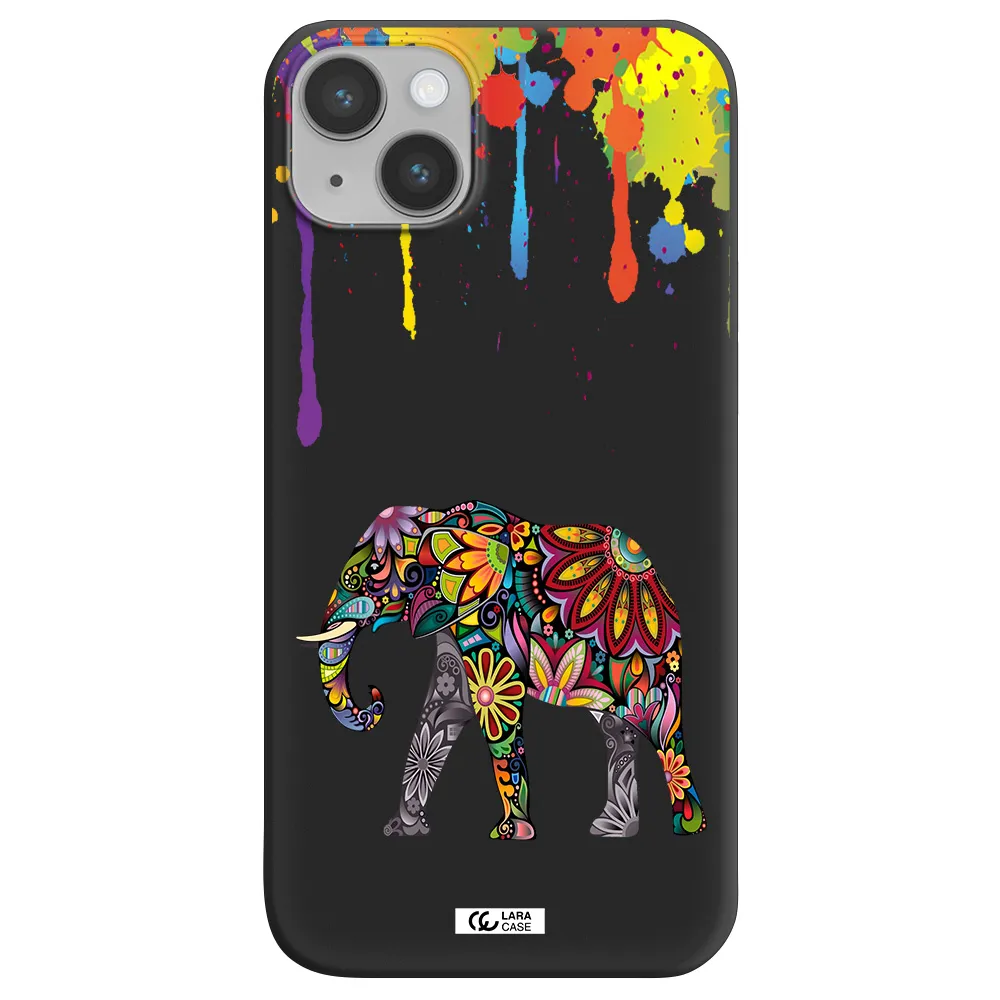 Mandala Elephant Apple iPhone 14 Silicone black Case