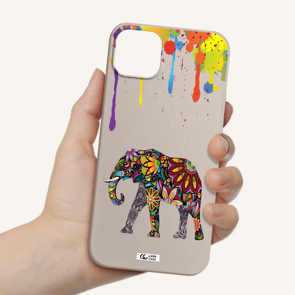 Mandala Elephant Apple iPhone 14 Silicone Stone Case