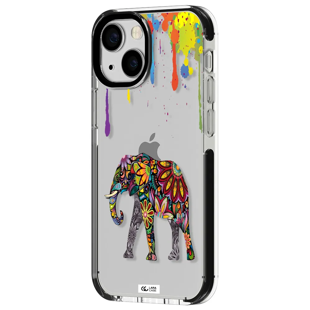Mandala Elephant Apple iPhone 15 impact black border Case