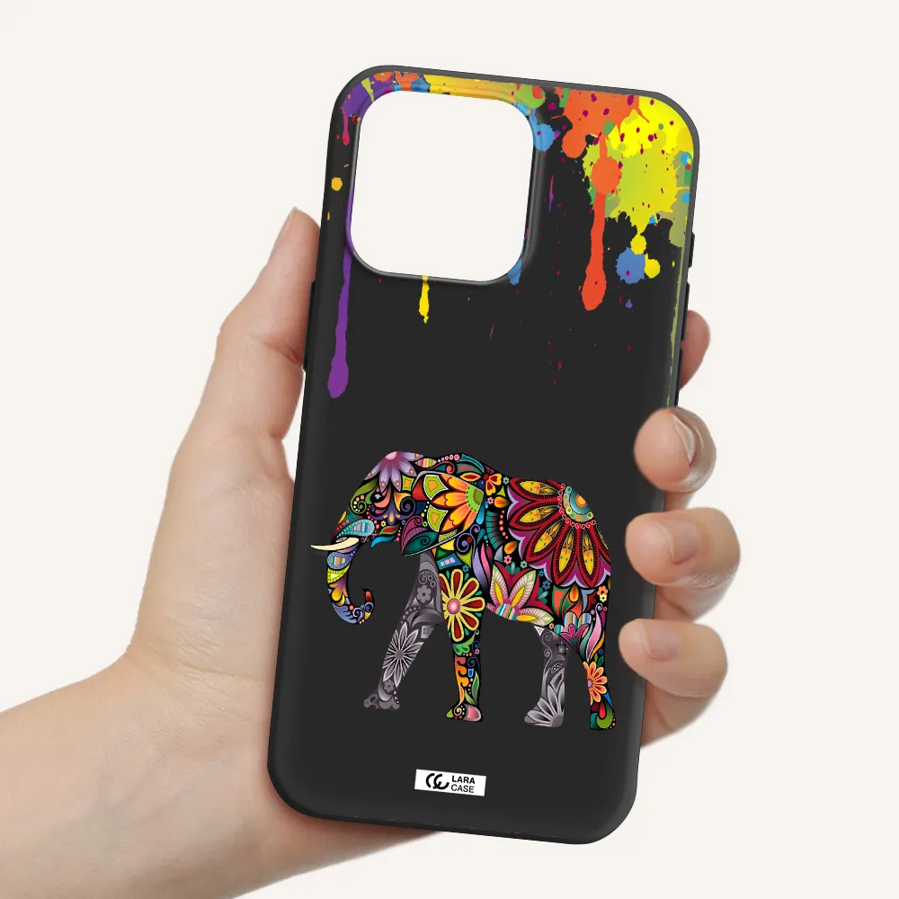 Mandala Elephant Apple Iphone 15 Pro max Silicone black Case