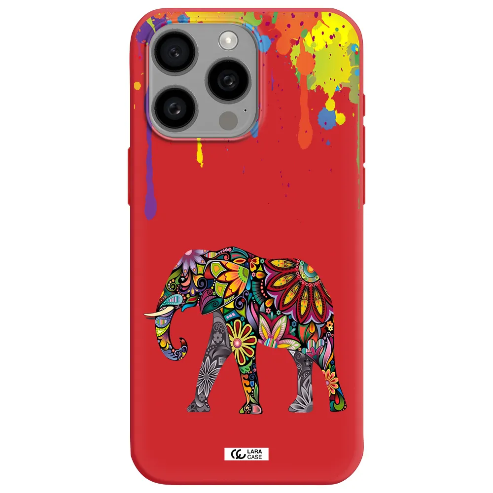 Mandala Elephant Apple Iphone 15 Pro Max Silicone Imperial Red Case