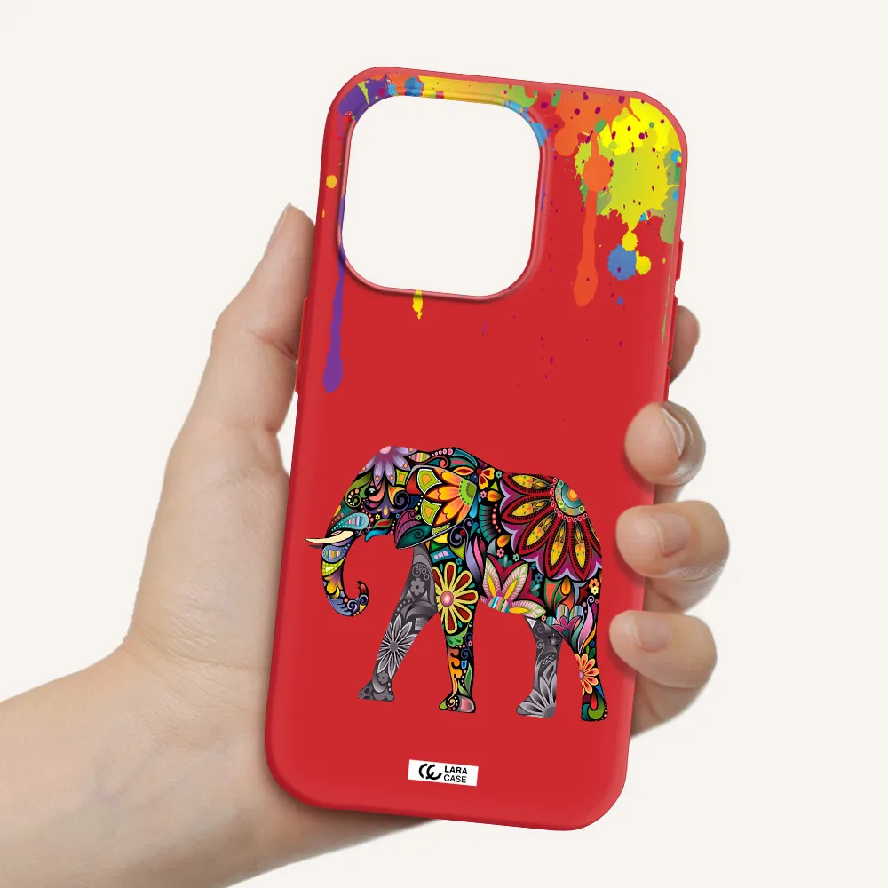 Mandala Elephant Apple Iphone 15 Pro Silicone Imperial Red Case