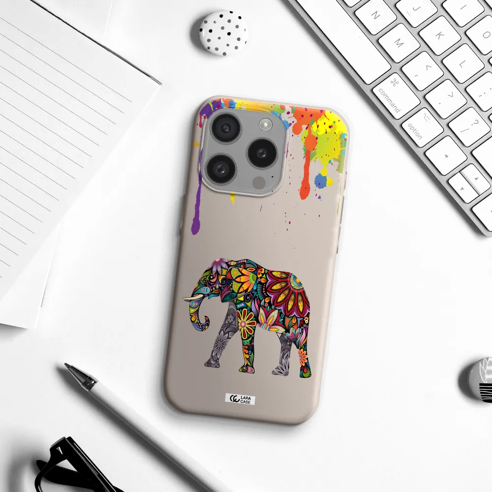 Mandala Elephant Apple Iphone 15 Pro Silicone Stone Case