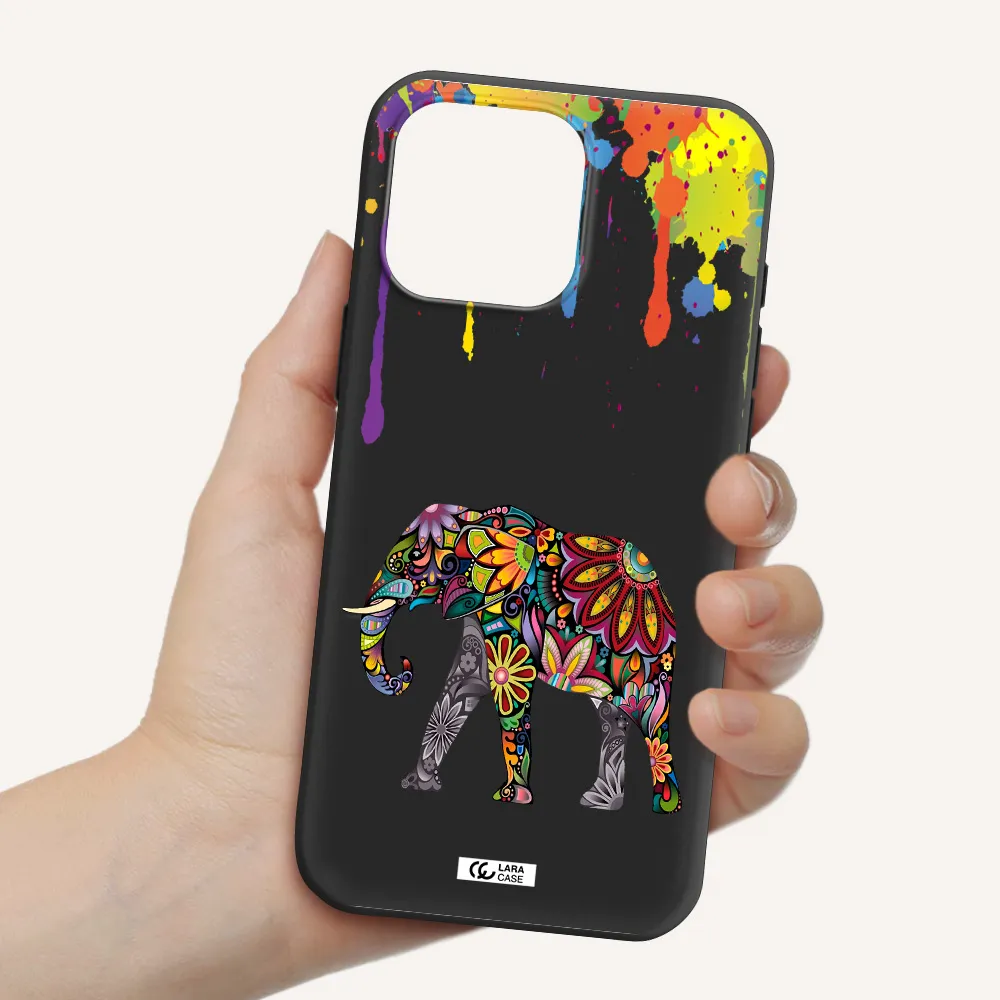 Mandala Elephant Apple Iphone 16 Pro Max Silicone Black Case