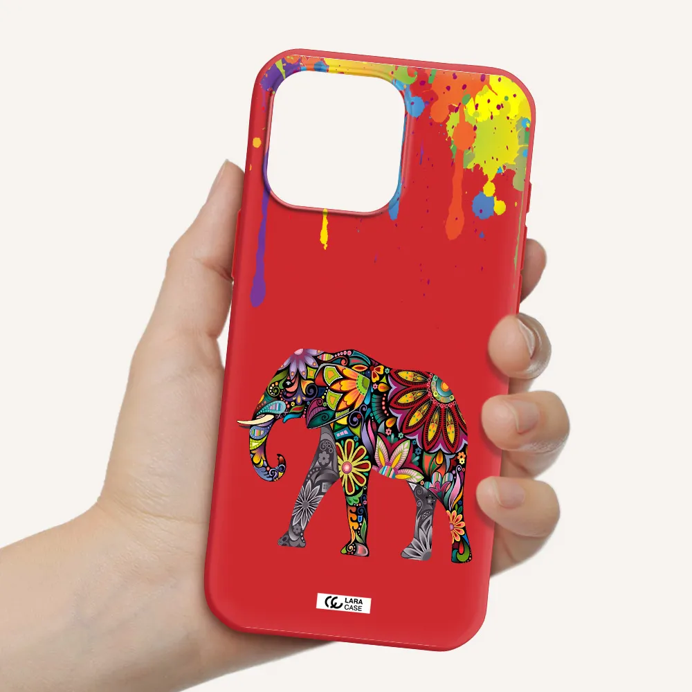 Mandala Elephant Apple Iphone 16 Pro Max Silicone Imperial Red Case