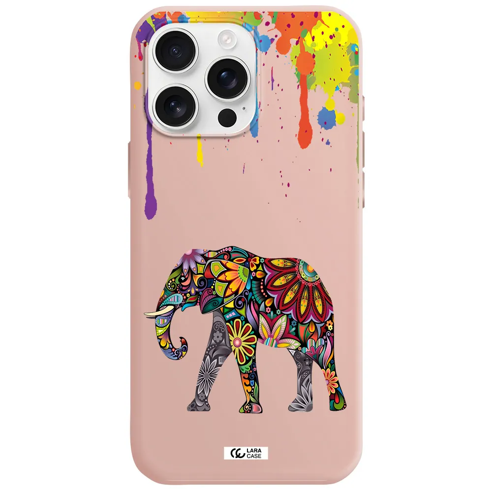 Mandala Elephant Apple Iphone 16 Pro Max Silicone Pastel Pink Case