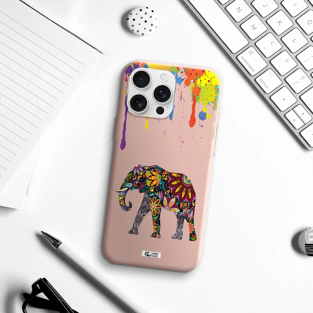 Mandala Elephant Apple Iphone 16 Pro Max Silicone Pastel Pink Case