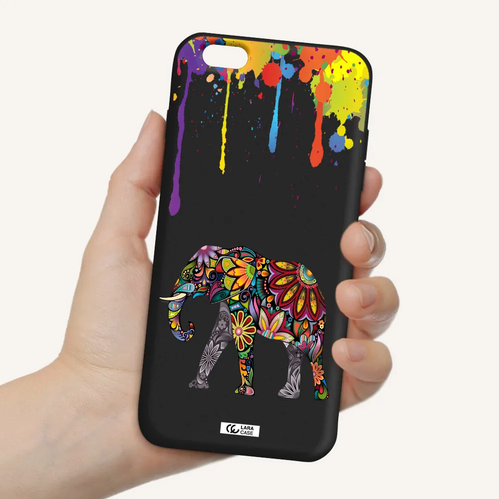 Mandala Elephant Apple iPhone 6 plus Silicone black Case