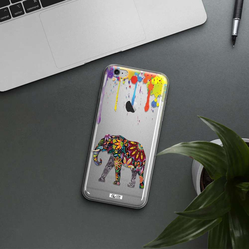 Mandala Elephant Apple iPhone 6 s plus Clear TPU Case