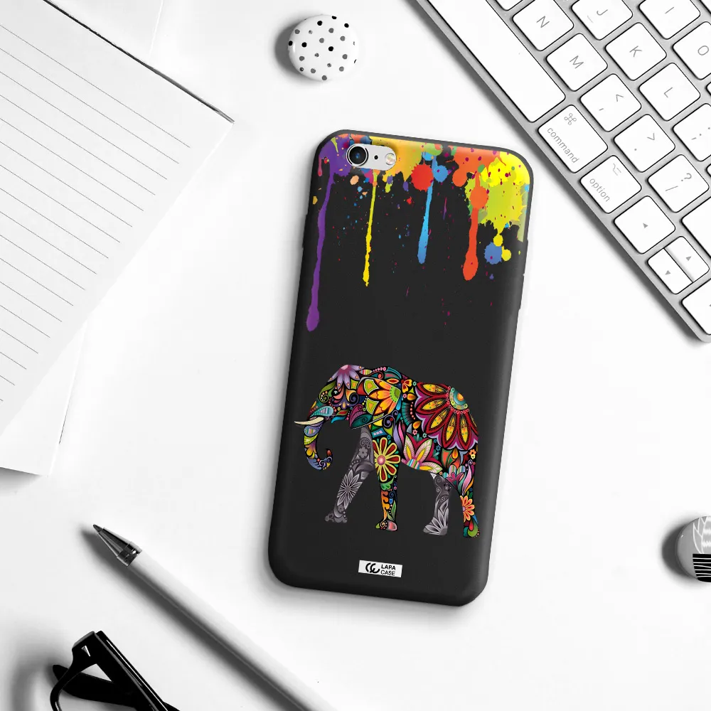 Mandala Elephant Apple iPhone 6 s plus Silicone black Case